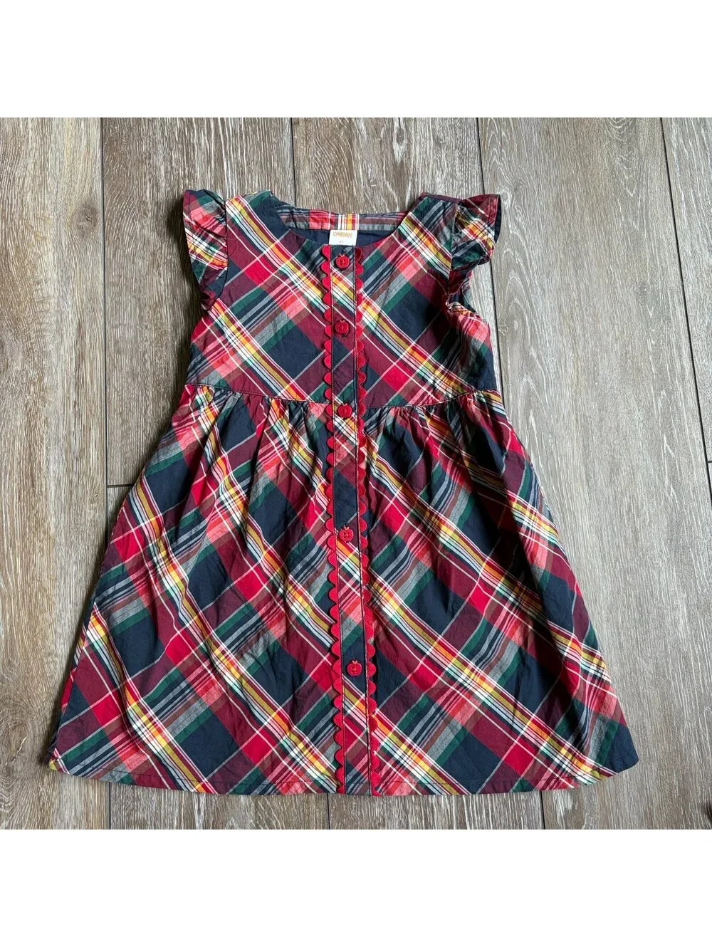 Gymboree Plaid Apple Button Dress